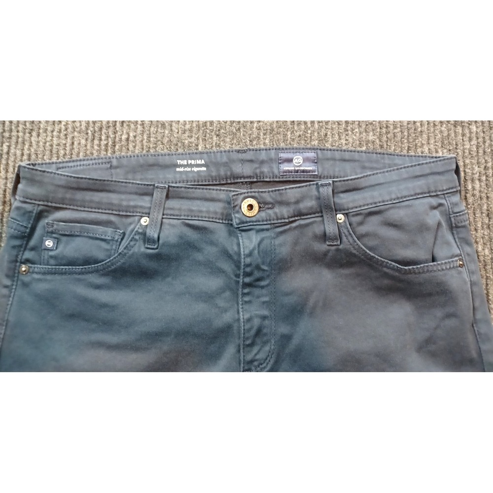 AG Adriano Goldschmied The Prima Mid-rise Cigarette‎ Stretch Jeans Black 30R